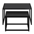 Pemberly Row Contemporary Metal and Glass and MDF Console Table Black