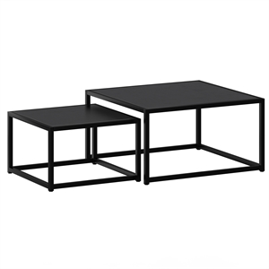Pemberly Row Contemporary Metal and Glass and MDF Console Table Black