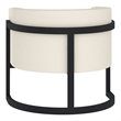 Pemberly Row Modern Boucle Fabric Accent Chair Ivory and Black
