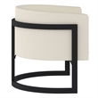 Pemberly Row Modern Boucle Fabric Accent Chair Ivory and Black
