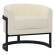Pemberly Row Modern Boucle Fabric Accent Chair Ivory and Black