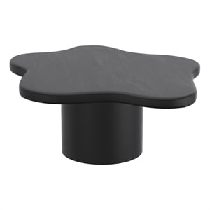 Pemberly Row Mid-Century Modern Solid Wood Large Coffee Table Black