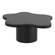 Pemberly Row Mid-Century Modern Solid Wood Large Coffee Table Black