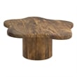 Pemberly Row Mid-Century Modern Solid Wood Large Coffee Table Walnut