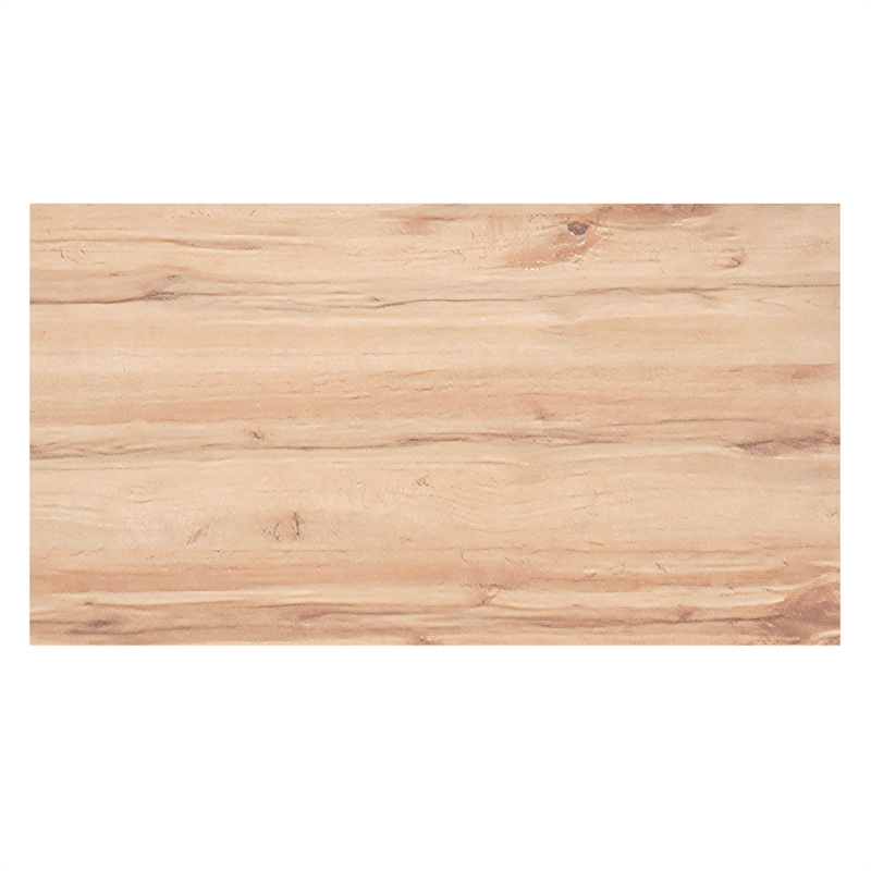 Pemberly Row Modern MDF Metal Rectangular Coffee Table Natural Black