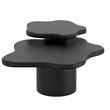 Pemberly Row Contemporary 2pc Coffee Table Set in Black Finish