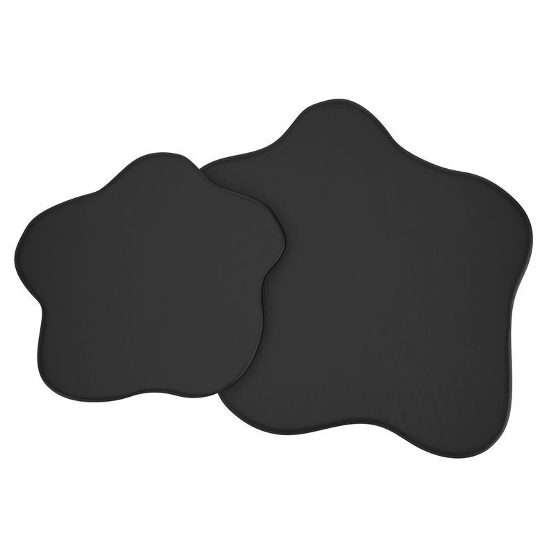 Pemberly Row Contemporary 2pc Coffee Table Set in Black Finish