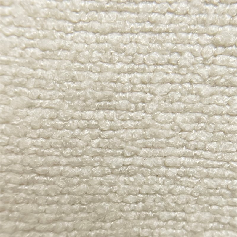 Pemberly Row Modern Fabric Round Storage Ottoman White Natural