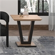 Pemberly Row Contemporary MDF Metal Accent Table Natural Black