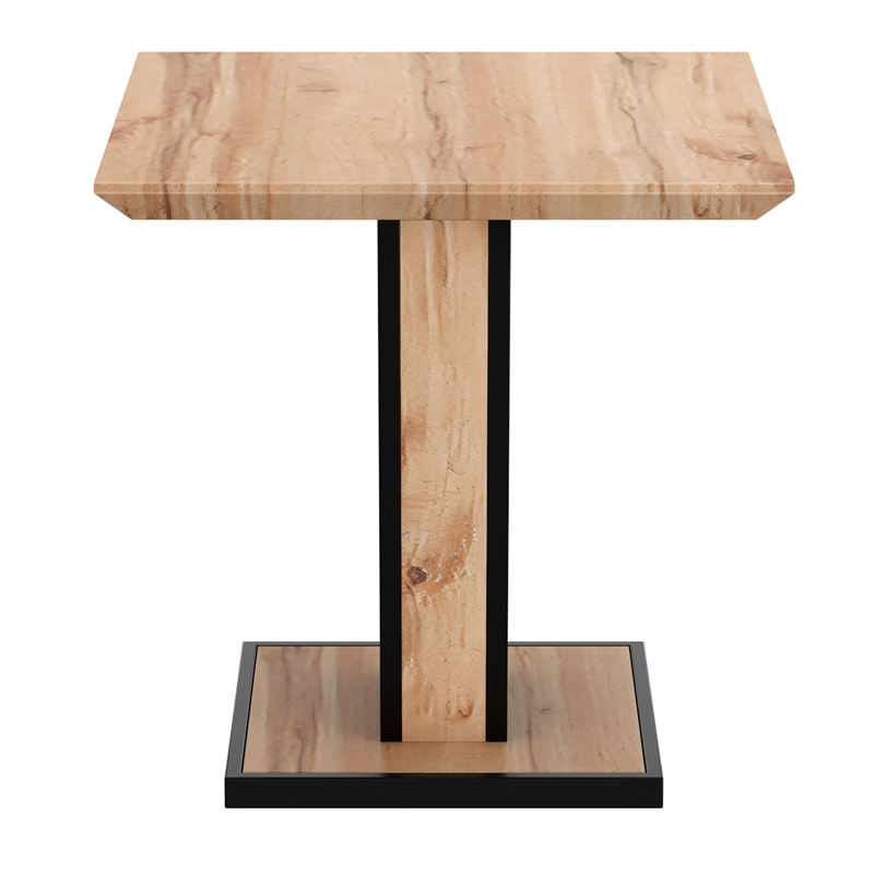 Pemberly Row Contemporary MDF Metal Accent Table Natural Black