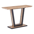 Pemberly Row Contemporary MDF Metal Console Table Natural Black
