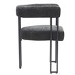 Pemberly Row Contemporary Boucle Fabric Dining Chair Set of 2 Charcoal Black
