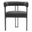 Pemberly Row Contemporary Boucle Fabric Dining Chair Set of 2 Charcoal Black