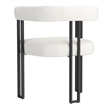 Pemberly Row Contemporary Boucle Fabric Dining Chair Set of 2 Ivory Black