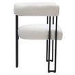 Pemberly Row Contemporary Boucle Fabric Dining Chair Set of 2 Ivory Black