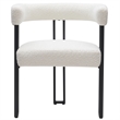 Pemberly Row Contemporary Boucle Fabric Dining Chair Set of 2 Ivory Black