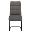 Pemberly Row Modern Fabric Metal Dining Chair Set of 2 Charcoal Black