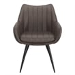 Pemberly Row Faux Leather Swivel Dining Accent Chair Set of 2 Charcoal Black