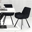 Pemberly Row Modern Fabric Metal Swivel Dining Chair Set of 2 Black Black