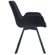 Pemberly Row Modern Fabric Metal Swivel Dining Chair Set of 2 Black Black
