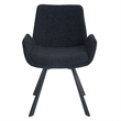 Pemberly Row Modern Fabric Metal Swivel Dining Chair Set of 2 Black Black