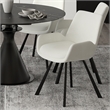 Pemberly Row Modern Fabric Metal Swivel Dining Chair Set of 2 Ivory Black