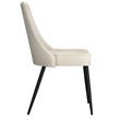 Pemberly Row Modern Fabric Metal Dining Chair Fabric Set of 2 Beige Black