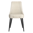 Pemberly Row Modern Fabric Metal Dining Chair Fabric Set of 2 Beige Black