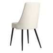 Pemberly Row Faux Leather Metal Dining Chair Faux Leather Set of 2 Beige Black