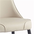 Pemberly Row Faux Leather Metal Dining Chair Faux Leather Set of 2 Beige Black