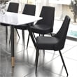 Pemberly Row Faux Leather Metal Dining Chair Faux Leather Set of 2 Black Black