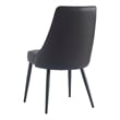Pemberly Row Faux Leather Metal Dining Chair Faux Leather Set of 2 Black Black