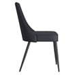 Pemberly Row Faux Leather Metal Dining Chair Faux Leather Set of 2 Black Black