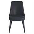 Pemberly Row Faux Leather Metal Dining Chair Faux Leather Set of 2 Black Black