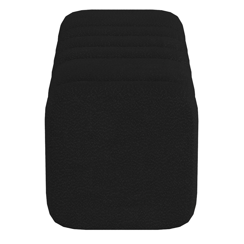 Pemberly Row Contemporary Boucle Fabric Large Ottoman Bench Black