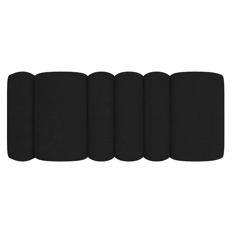 Pemberly Row Contemporary Boucle Fabric Large Ottoman Bench Black