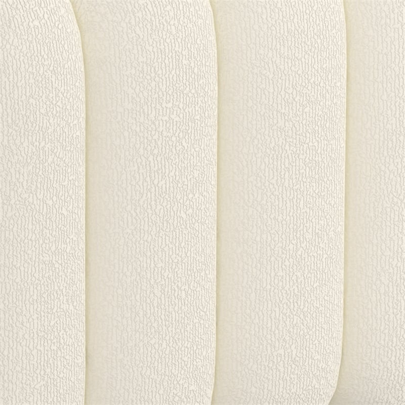 Pemberly Row Contemporary Boucle Fabric Large Ottoman Bench Ivory