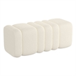 Pemberly Row Contemporary Boucle Fabric Large Ottoman Bench Ivory