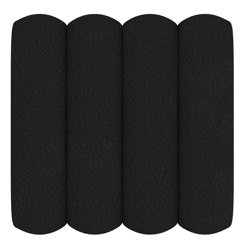 Pemberly Row Contemporary Boucle Fabric Small Square Ottoman Black