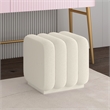 Pemberly Row Contemporary Boucle Fabric Small Square Ottoman Ivory