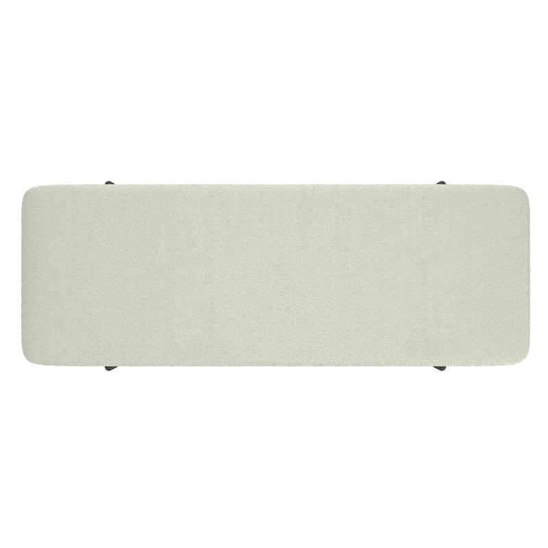 Pemberly Row Modern Fabric Metal Storage Ottoman Bench White Black