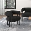 Pemberly Row Contemporary Boucle Fabric Accent Chair Charcoal Black