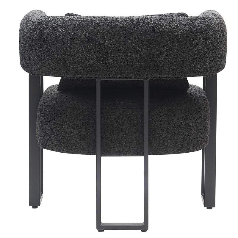 Pemberly Row Contemporary Boucle Fabric Accent Chair Charcoal Black