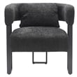 Pemberly Row Contemporary Boucle Fabric Accent Chair Charcoal Black