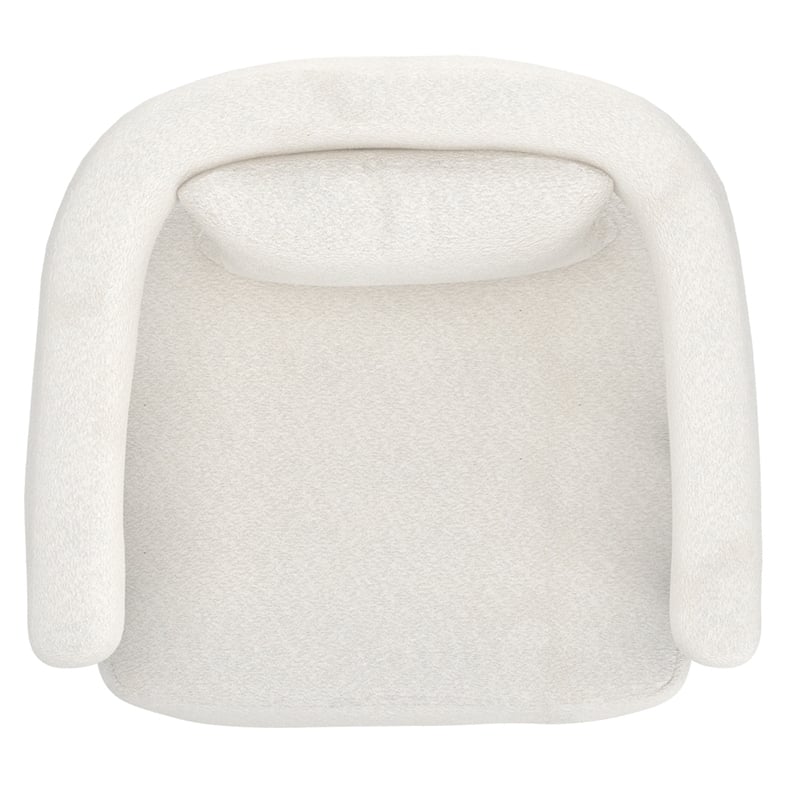 Pemberly Row Contemporary Boucle Fabric Accent Chair Ivory Black