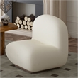 Pemberly Row Contemporary Boucle Fabric Accent Chair in Ivory