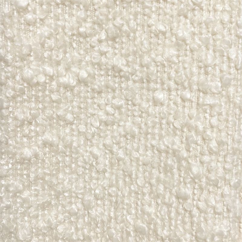 Pemberly Row Contemporary Boucle Fabric Accent Chair in Ivory