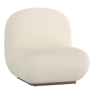 Pemberly Row Contemporary Boucle Fabric Accent Chair in Ivory