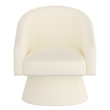Pemberly Row Contemporary Boucle Fabric Accent Chair in Ivory