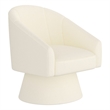 Pemberly Row Contemporary Boucle Fabric Accent Chair in Ivory